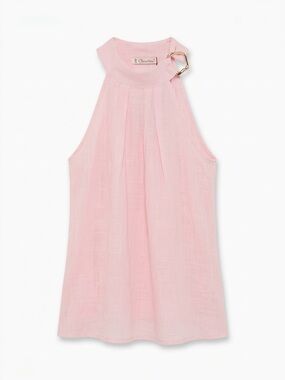 Chocolate Girls' Light Pink Halter Dress with Buckle Detail